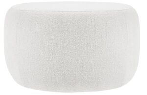 Bílý látkový puf MICADONI Saamit 76 x 67 cm