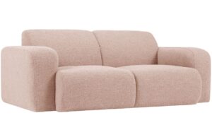 Růžová bouclé dvoumístná pohovka MICADONI Molino 170 cm