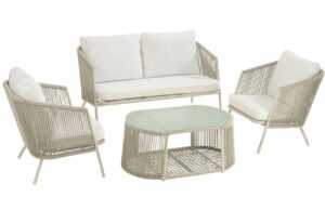 Šedý kovový zahradní set pohovky