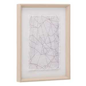 Bílý abstraktní obraz Kave Home Durkan 40 x 30 cm