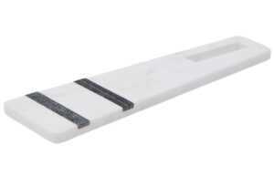 Bílo-černé mramorové servírovací prkénko Kave Home Nira 40 x 12 cm