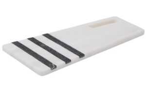 Bílo-černé mramorové servírovací prkénko Kave Home Nira 40 x 20 cm