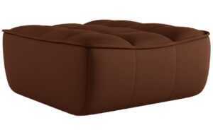 Maison Heritage Koňakově hnědá kožená podnožka Moni 90 x 83 cm