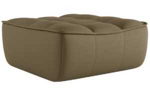 Maison Heritage Olivově zelená kožená podnožka Moni 90 x 83 cm