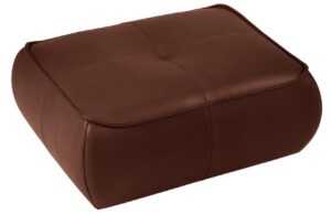 Maison Heritage Koňakově hnědá kožená podnožka Lily 89 x 65 cm