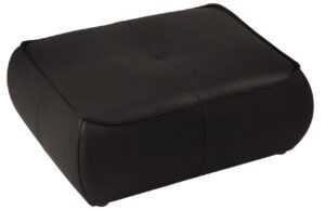 Maison Heritage Černá kožená podnožka Lily 89 x 65 cm