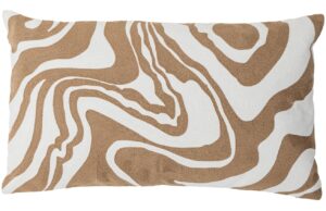 Bloomingville Hnědo-bílý bavlněný polštář Abba 35 x 60 cm