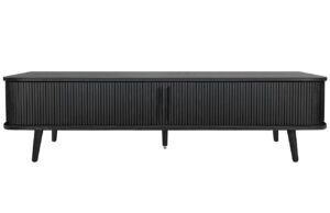 Černý dubový TV stolek Woodman Rove Tambour 178 x 40 cm