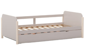 Marckeric Krémová dřevěná rozkládací postel Enola 90 x 190 cm