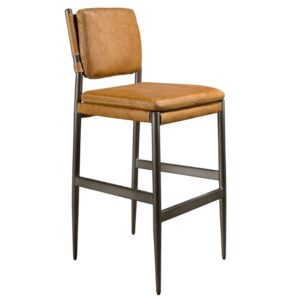 Angel Cerdá Hnědá kožená barová židle No. 4167