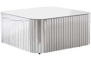 Jotex Stříbrný zrcadlový konferenční stolek MARLY 80 x 80 cm