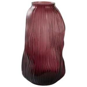 Jotex Bordová skleněná váza FORS 30 cm