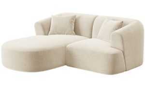 Cosmopolitan Design Světle béžová sametová rohová pohovka Campi 180 cm