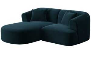 Cosmopolitan Design Petrolejově modrá sametová rohová pohovka Campi 180 cm