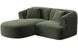Cosmopolitan Design Zelená sametová rohová pohovka Campi 180 cm
