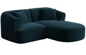 Cosmopolitan Design Petrolejově modrá sametová rohová pohovka Campi 180 cm