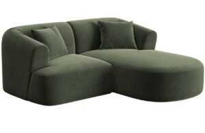 Cosmopolitan Design Zelená sametová rohová pohovka Campi 180 cm