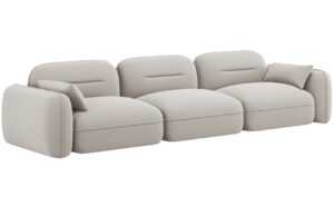 Cosmopolitan Design Světle béžová sametová čtyřmístná pohovka Sydney 320 cm