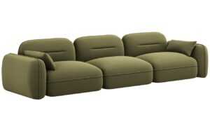 Cosmopolitan Design Zelená sametová čtyřmístná pohovka Sydney 320 cm