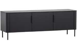 WOOOD Černý dřevěný TV stolek Gunnar 154 x 44 cm