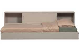 WOOOD Šedobéžová dřevěná postel Carter 90 x 200 cm