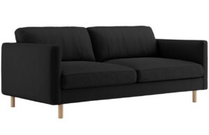 Micadoni Černá sametová trojmístná pohovka Eden 173 cm