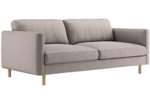 Micadoni Šedobéžová sametová trojmístná pohovka Eden 173 cm