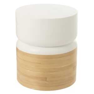 J-line Bílý dřevěný odkládací stolek Corgi 40 cm