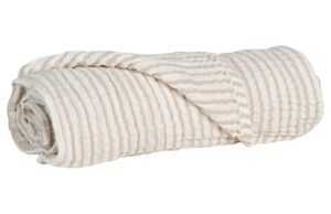 Bílo-béžová mušelínová dětská deka Quax Natural 110 x 90 cm