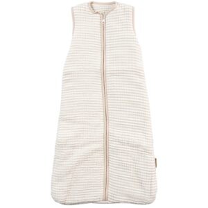 Bílo-béžový mušelínový dětský spací pytel Quax Natural 90 cm