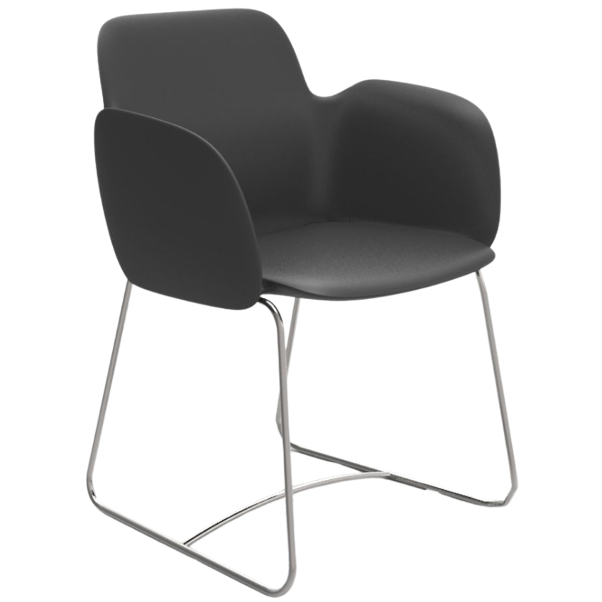 VONDOM Antracitově šedé plastové zahradní křeslo PEZZETTINA