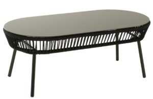 J-line Černý zahradní stolek Poa 116 x 58 cm