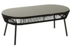 J-line Černý zahradní stolek Poa 116 x 58 cm