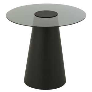 J-line Černý skleněný odkládací stolek Mirage 60 cm