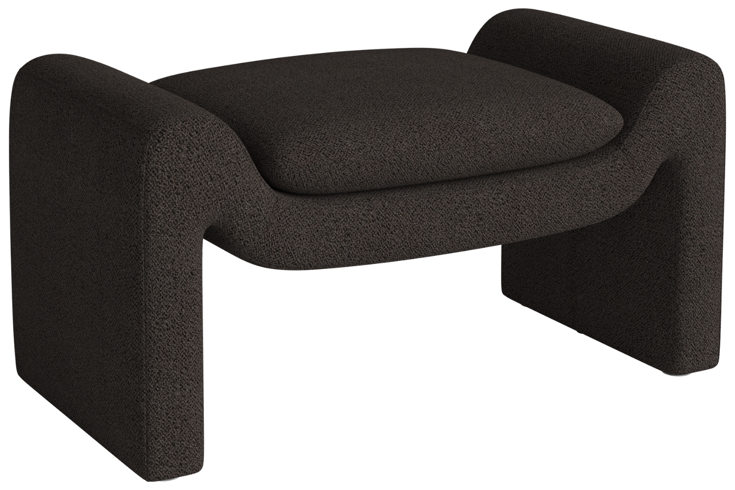 Bolia Tmavě hnědá bouclé podnožka Mielo 83 x 52 cm