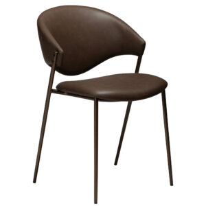 Dan-Form Hnědá koženková jídelní židle DAN-FORM Zone