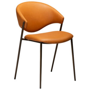 Dan-Form Oranžová koženková jídelní židle DAN-FORM Zone