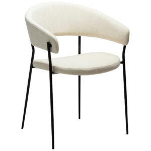 Dan-Form Krémově bílá bouclé jídelní židle DAN-FORM Reboot