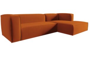 Cosmopolitan Design Terakotově oranžová sametová rohová pohovka Mackay 282 cm