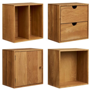 Nordic Living Set dubových polic Towny 30 x 30 cm