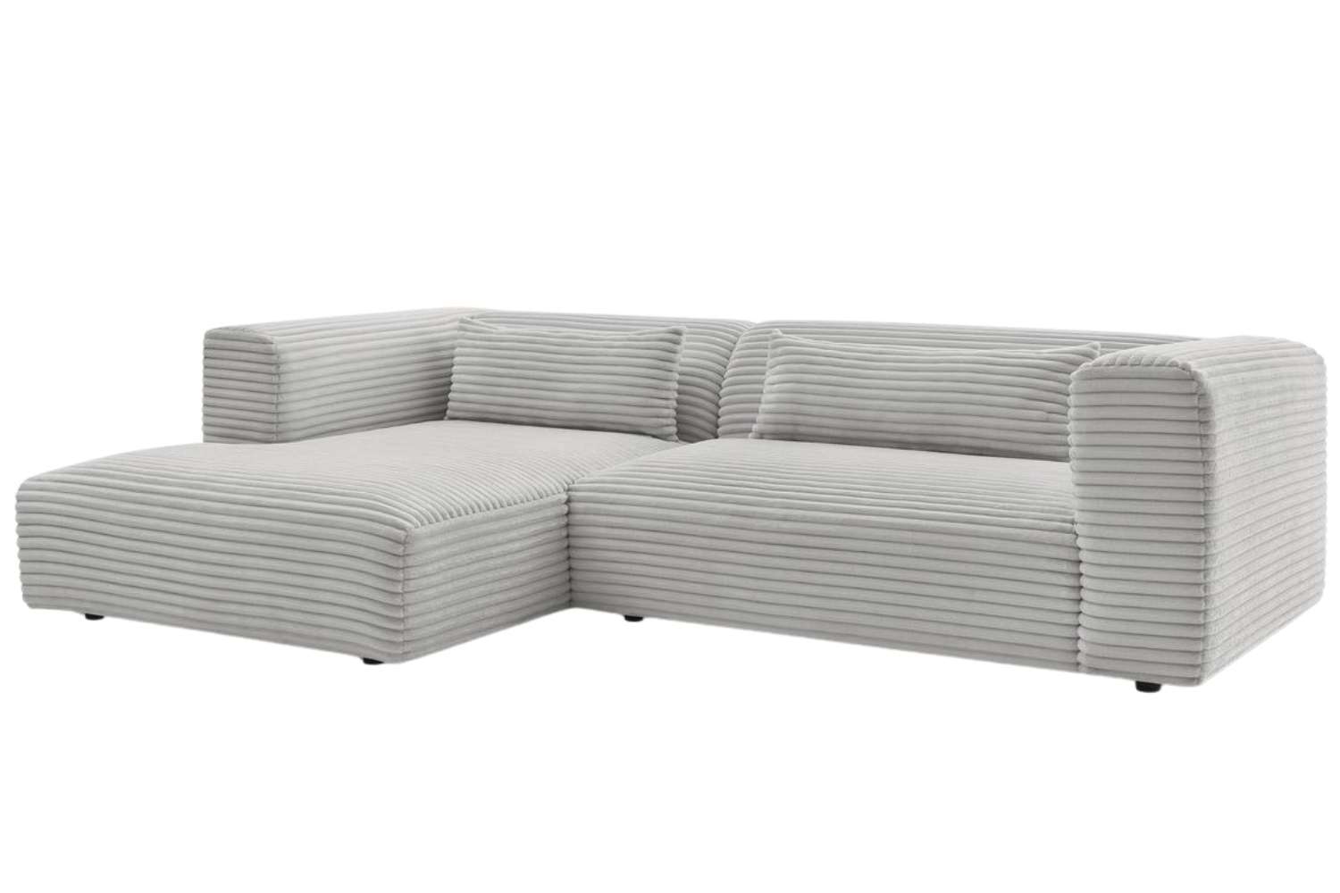 Bobochic Paris Světle šedá manšestrová rohová pohovka Harry 273 cm