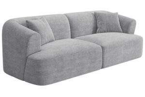 Cosmopolitan Design Světle šedá manšestrová trojmístná pohovka Campi 220 cm