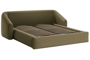 Cosmopolitan Design Zelená dvoulůžková postel Campi 160 x 200 cm s úložným prostorem