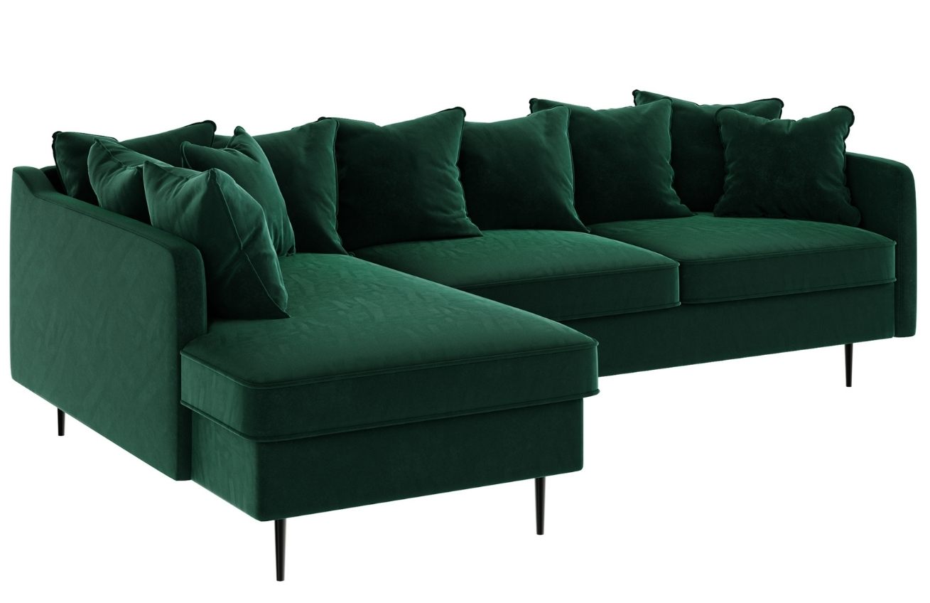 Ghado Sametová rohová pohovka Esme 255 cm