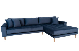 Nordic Living Sametová rohová pohovka Limo 290 cm