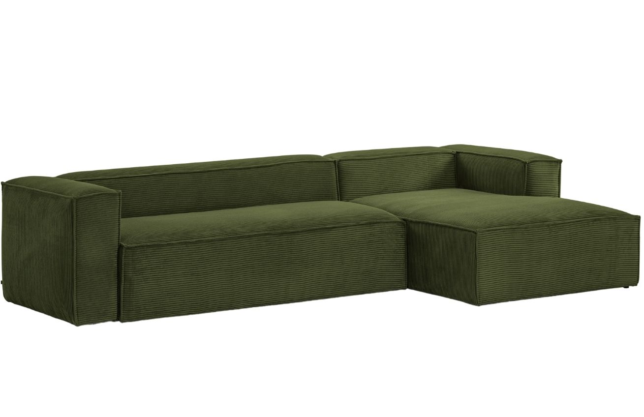 Kave Home Manšestrová rohová pohovka Blok 330 cm