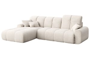 Devichy Béžová bouclé rozkládací pohovka Tous 290 cm