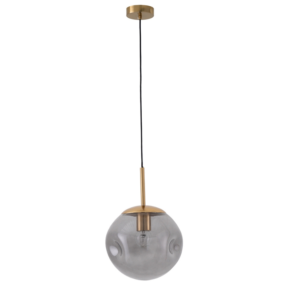 Somcasa Šedé skleněné závěsné světlo Laurin 18 cm