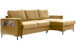 Miuform Sametová rozkládací pohovka Lofty Lilly 236 cm