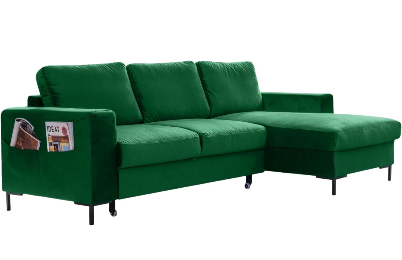 Miuform Sametová rozkládací pohovka Lofty Lilly 236 cm